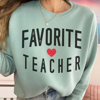 Favorite Teacher Bella Soft Crew Sweatshirt - Limeberry Designs