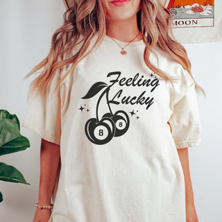 Feeling Lucky 8 Ball Wholesale Graphic Comfort Color Tee - Limeberry Wholesale