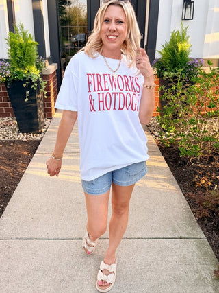 Fireworks & Hotdogs Comfort Color Graphic Tee - Limeberry Designs