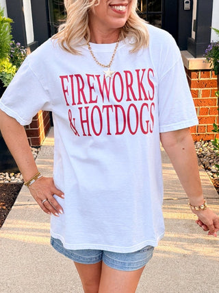 Fireworks & Hotdogs Comfort Color Graphic Tee - Limeberry Designs