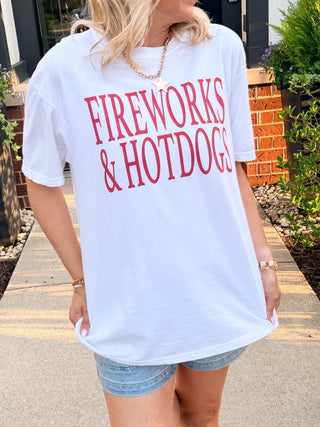 Fireworks & Hotdogs Comfort Color Graphic Tee - Limeberry Designs