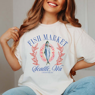 Fish Market Seattle WA Comfort Color Tee - Limeberry Designs