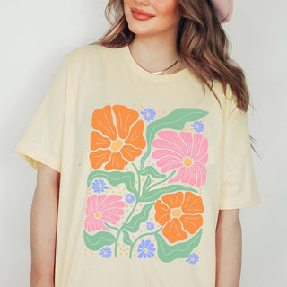 Floral Art Deco Collage Graphic Tee - Limeberry Designs