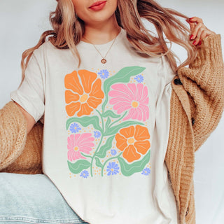 Floral Art Deco Collage Graphic Tee - Limeberry Designs