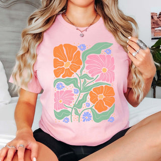 Floral Art Deco Collage Graphic Tee - Limeberry Designs