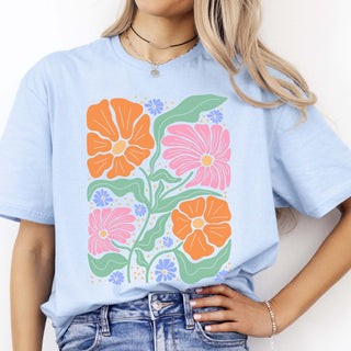 Floral Art Deco Collage Graphic Tee - Limeberry Designs