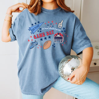 Football Game Day Retro Collage Comfort Color Tee - Limeberry Designs