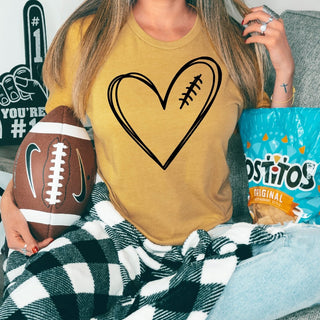 Football Heart Graphic Tee - Limeberry Designs