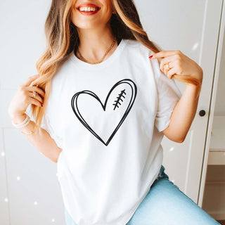 Football Heart Graphic Tee - Limeberry Designs