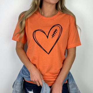 Football Heart Graphic Tee - Limeberry Designs