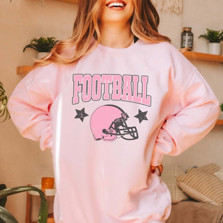 Football Helmet Pink Sweatshirt - Limeberry Designs