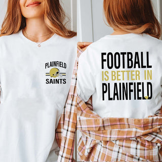 Football Is Better In Plainfield Front & Back Tees - Limeberry Designs
