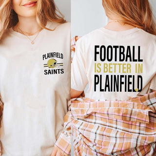 Football Is Better In Plainfield Front & Back Tees - Limeberry Designs