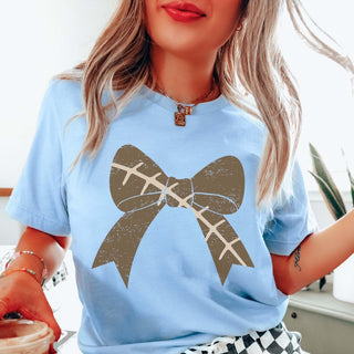 Football Large Bow Graphic Tee - Limeberry Designs