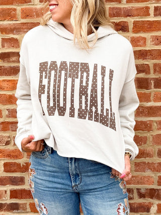 Football Polka Dot Bella Crop Hoodie - Limeberry Designs