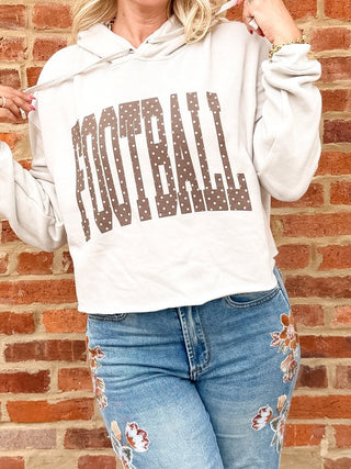 Football Polka Dot Bella Crop Hoodie - Limeberry Designs