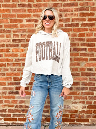 Football Polka Dot Bella Crop Hoodie - Limeberry Designs