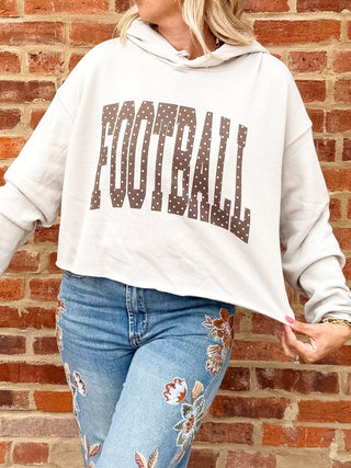 Football Polka Dot Bella Crop Hoodie - Limeberry Designs