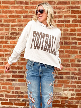 Football Polka Dot Bella Crop Hoodie - Limeberry Designs
