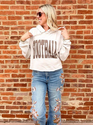 Football Polka Dot Bella Crop Hoodie - Limeberry Designs