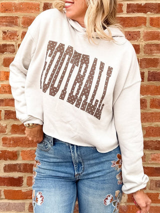 Football Polka Dot Bella Crop Hoodie - Limeberry Designs