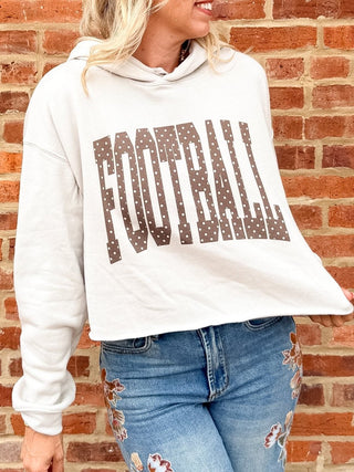 Football Polka Dot Bella Crop Hoodie - Limeberry Designs