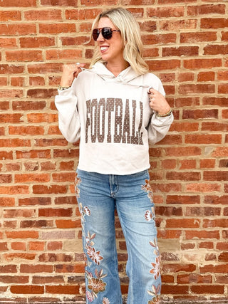 Football Polka Dot Bella Crop Hoodie - Limeberry Designs