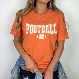 Football With Distressed Football Graphic Tee - Limeberry Designs