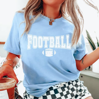 Football With Distressed Football Graphic Tee - Limeberry Designs