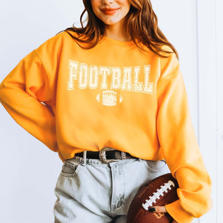 Football With Distressed Football Sweatshirt - Limeberry Designs