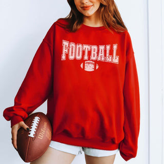 Football With Distressed Football Sweatshirt - Limeberry Designs