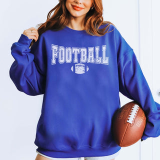 Football With Distressed Football Sweatshirt - Limeberry Designs