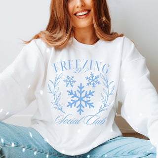 Freezing 24/7 Social Club Graphic Sweatshirt - Limeberry Designs