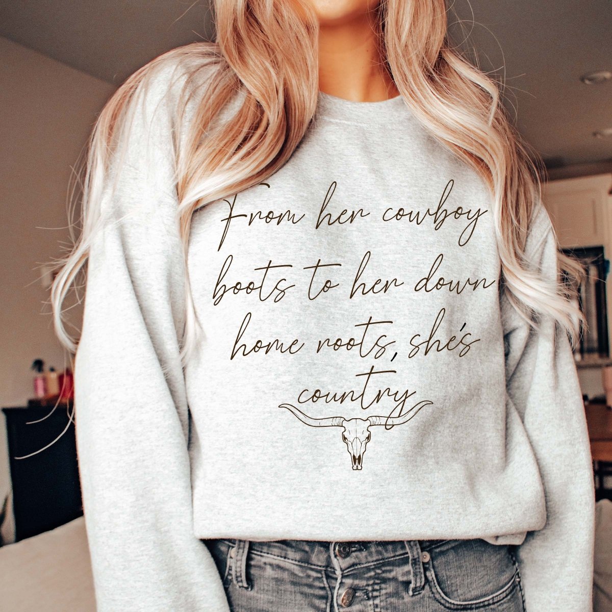 From Her Cowboy Boots Sweatshirt - Limeberry Designs