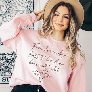 From Her Cowboy Boots Wholesale Sweatshirt - Rapid Shipping - Limeberry Designs