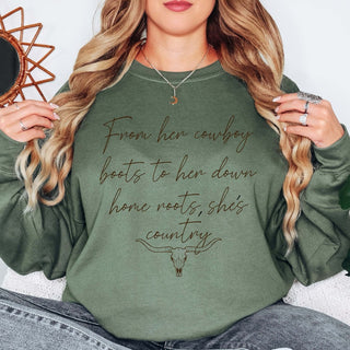 From Her Cowboy Boots Wholesale Sweatshirt - Rapid Shipping - Limeberry Designs