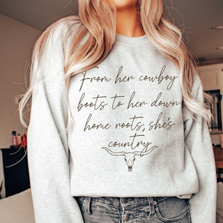 From Her Cowboy Boots Wholesale Sweatshirt - Rapid Shipping - Limeberry Designs