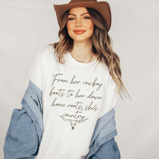 From Her Cowboy Boots Wholesale Tee - Fast Shipping - Limeberry Designs