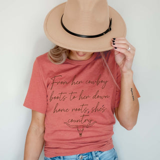 From Her Cowboy Boots Wholesale Tee - Fast Shipping - Limeberry Designs