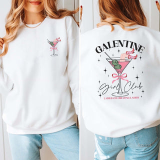 Galentine's Girls Club Graphic Sweatshirt Front & Back Design - Limeberry Designs