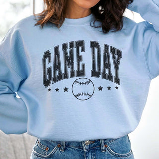 Game Day Baseball And Stars Wholesale Sweatshirt - Fast Shipping - Limeberry Designs