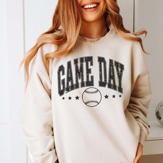 Game Day Baseball And Stars Wholesale Sweatshirt - Fast Shipping - Limeberry Designs