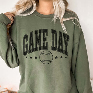 Game Day Baseball And Stars Wholesale Sweatshirt - Fast Shipping - Limeberry Designs