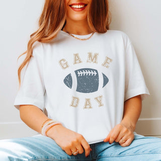 Game Day Blue Football Graphic Tee - Limeberry Designs
