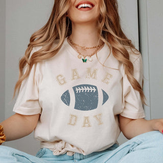 Game Day Blue Football Graphic Tee - Limeberry Designs