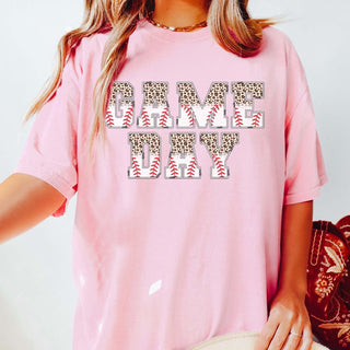 Game Day Leopard Baseball Comfort Color Wholesale Tee - Fast Shipping - Limeberry Designs