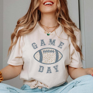 Game Day Leopard Football Graphic Tee - Limeberry Designs