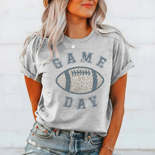 Game Day Leopard Football Graphic Tee - Limeberry Designs