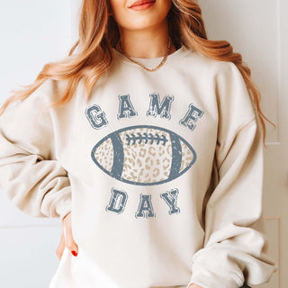 Game Day Leopard Football Sweatshirt - Limeberry Designs