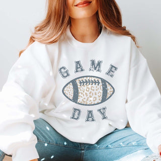 Game Day Leopard Football Sweatshirt - Limeberry Designs